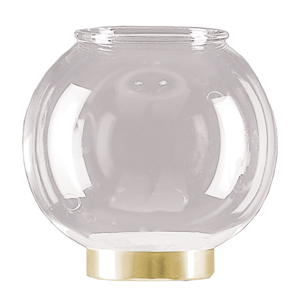 Flambeauxglas Kugelform Messing