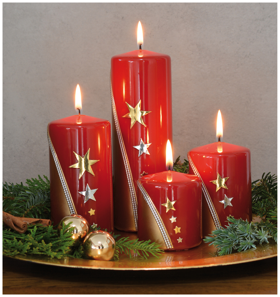 Advent-Set dunkelrot