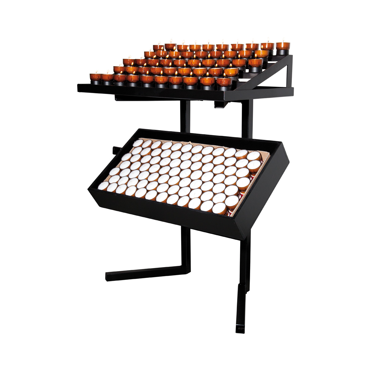 Opferständer schwarz, 48 Brennstellen