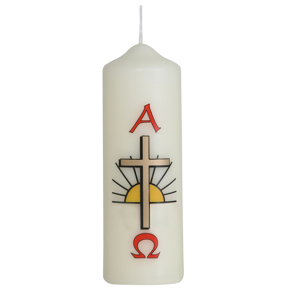 Ostertischkerze 4-fbg bedruckt ohne Zahl