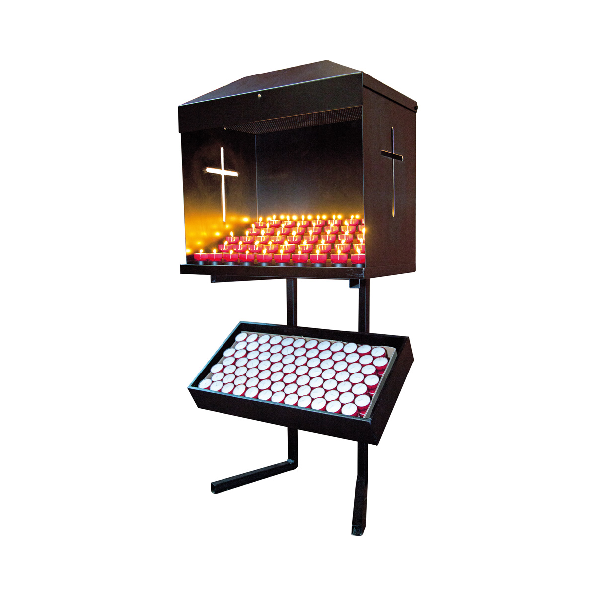 Opferständer schwarz, 48 Brennstellen,