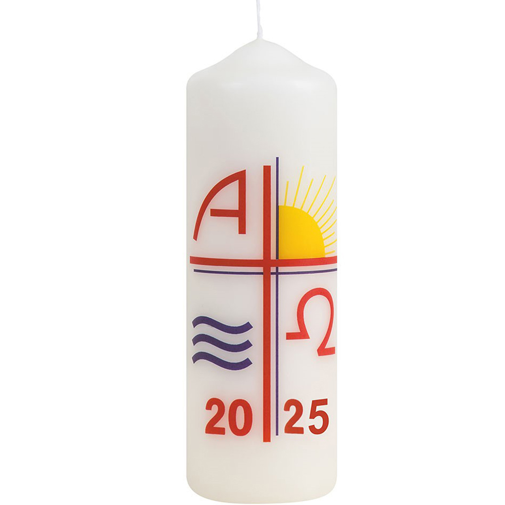 Osterkerze bedruckt Motiv 02 mit Zahl