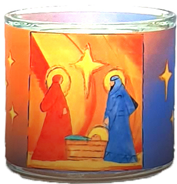 Glaslicht KRIPPE "gesegnete Weihnachten"