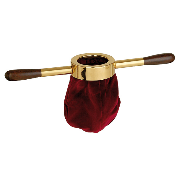 Klingelbeutel Samt rot